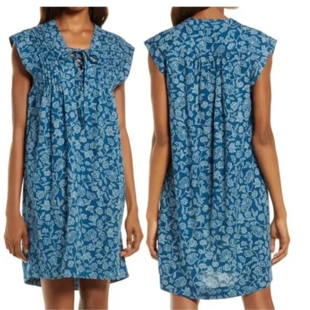 Faherty X‎ B.Yellowtail Cameo Cove Mini Dress Navy Plains Floral XS